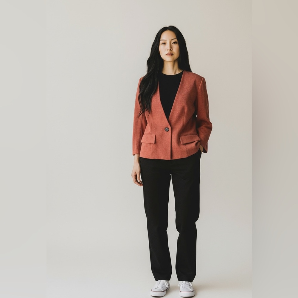 ANTHROPOLOGIE Cartonnier Knit Blazer in Pumpkin Spice